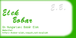 elek bobar business card